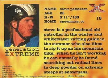 1994 Vision Generation Extreme #18 Steve Patterson Back